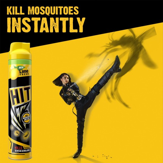 HIT Flying Insect Killer - Mosquito & Fly Killer Spray (400ml) | Lime Fragrance | Instant Kill | Protection from Dengue & Malaria